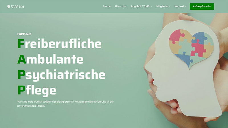Ein Screenshot der FAPP-Net Webseite